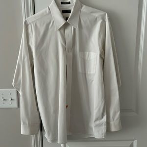Long sleeve Mens White Dress Shirt Size Large